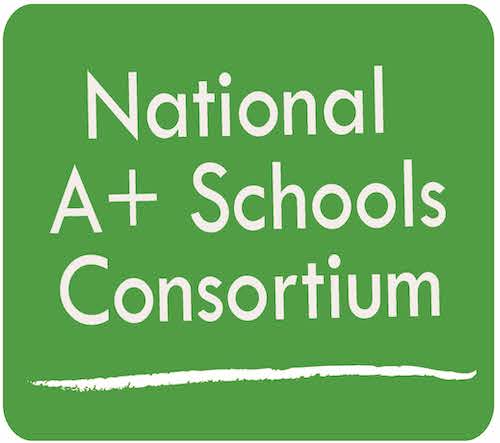 green background that reads national Aplus schools consortium 