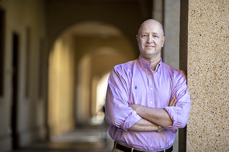 Photo of Scott Wilks in the LSU quadrangle.