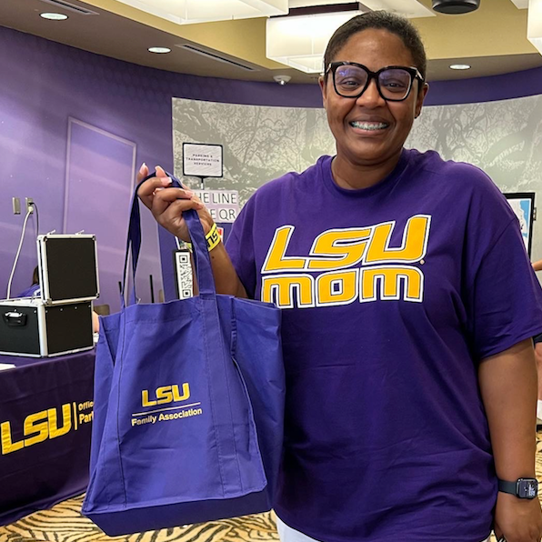 lsu mom with membership packet