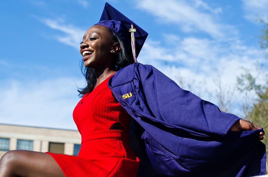 LSU grad smiling